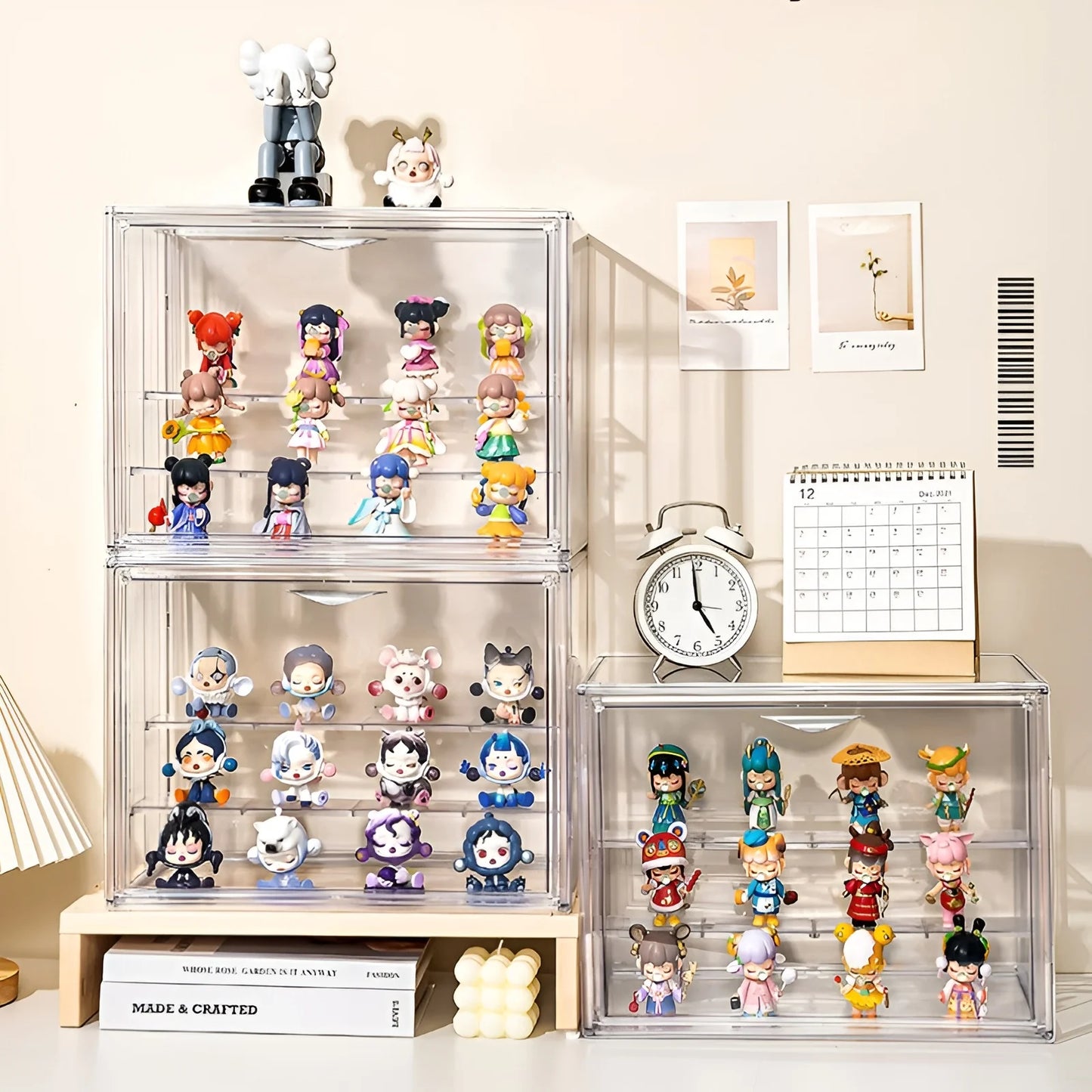 Clear Display Box Handbag Storage Showcase Rack Organizer Stackable for Purse Makeup Collectible Cosmetic Figure Toy Blind Box