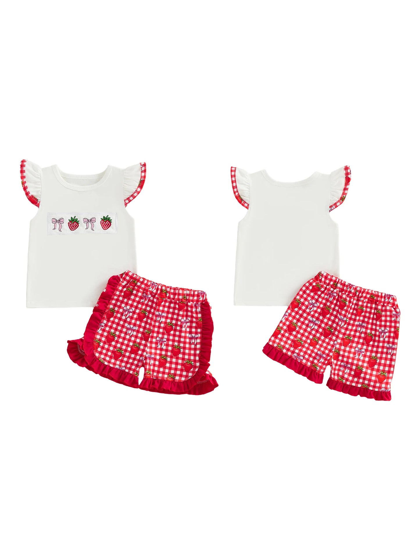 Adorable Baby Girls Floral Print Ruffle Sleeve Tunic Top and Denim Shorts Set for Summer Beach Outings