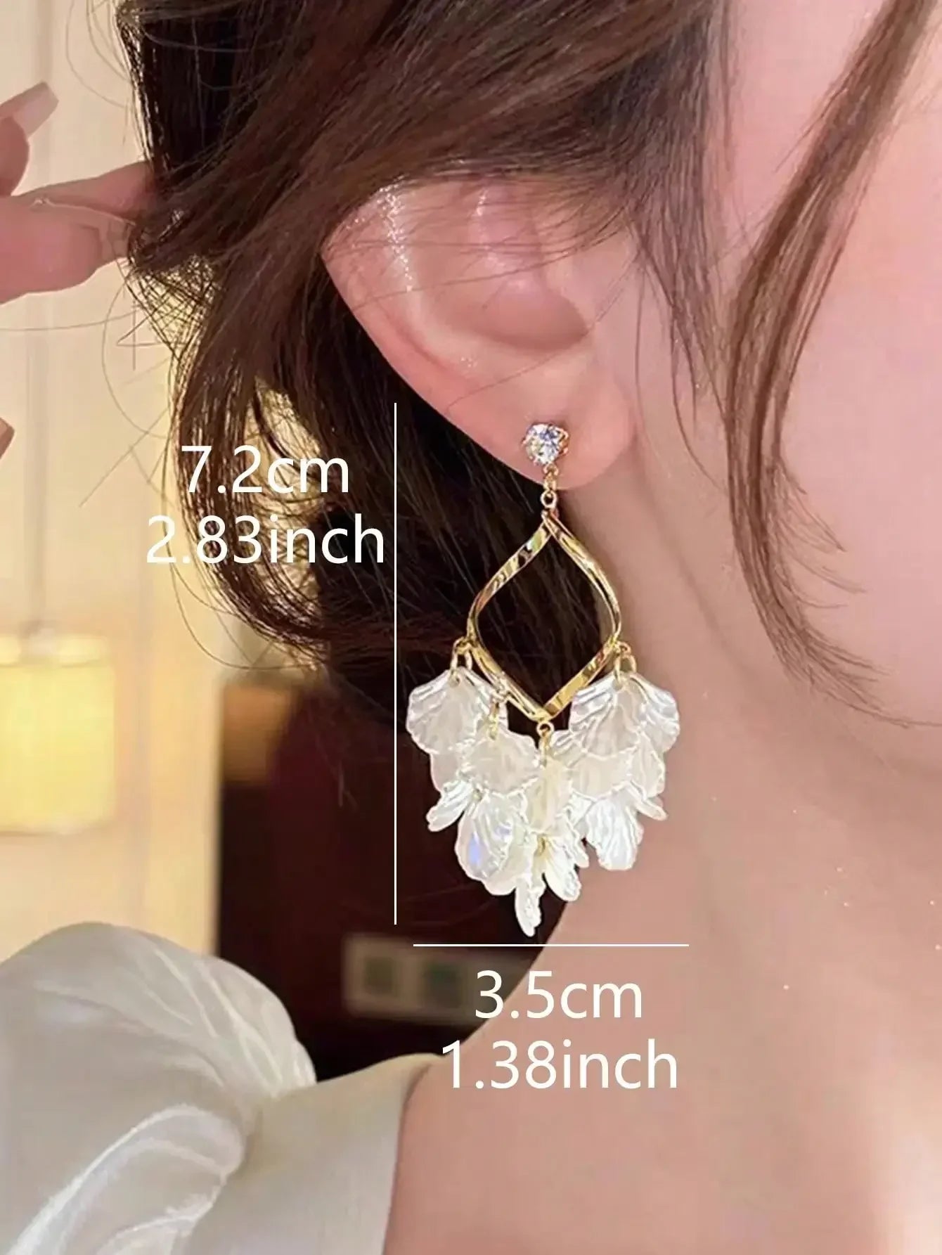 1pair Sweet High-Grade Delicate Petal & Flower Design Fashionable Daily Earrings For Elegant Women Valentines,Mom,Mother