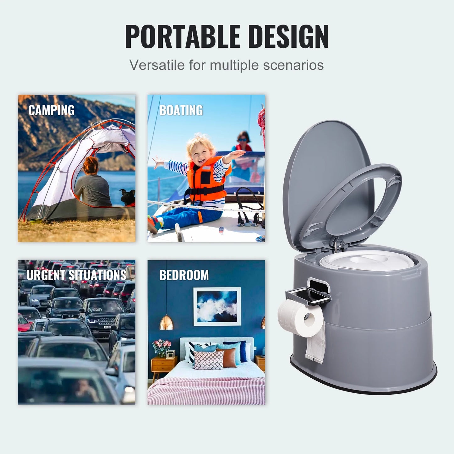 SucceBuy Portable Toilet for Camping Porta Potty with 1.3G Detachable Inner Bucket TravelToilet for OutdoorCamping LongRoad Trip