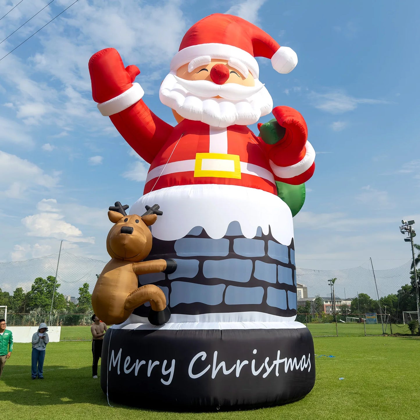 Giant Inflatable Santa Claus, Blow Up, Christmas Party, Xmas, Outdoor Decoration with Cindy Cane, Gift Boxes, 26ft