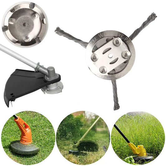 Grass Trimmer Head Universal Wire Trimmer Head Replacement Metal Weed Eater Blade for Cordless String Trimmer