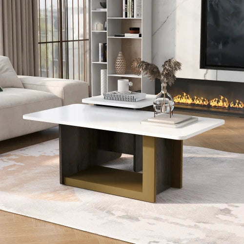 Modern Square Coffee Table Set of 2 for Living Room End Tables with Spacious Tops