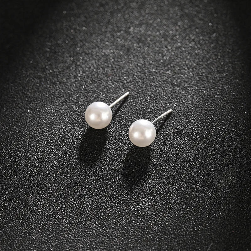 Korean New Light Luxury Stud Earrings For Women Fashion Double Imitation Pearl Sweet Cheap Earring Girl Jewelry For Woman Gifts