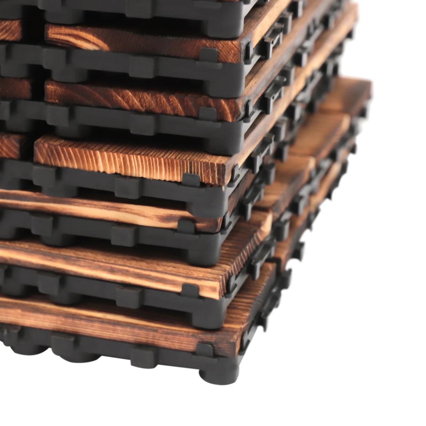 36 Pieces of 30 * 30cm Spliced Wooden Flooring, Terrace Wooden Flooring Tiles, 12 Inches X 12 Inches, Outdoor Waterproof