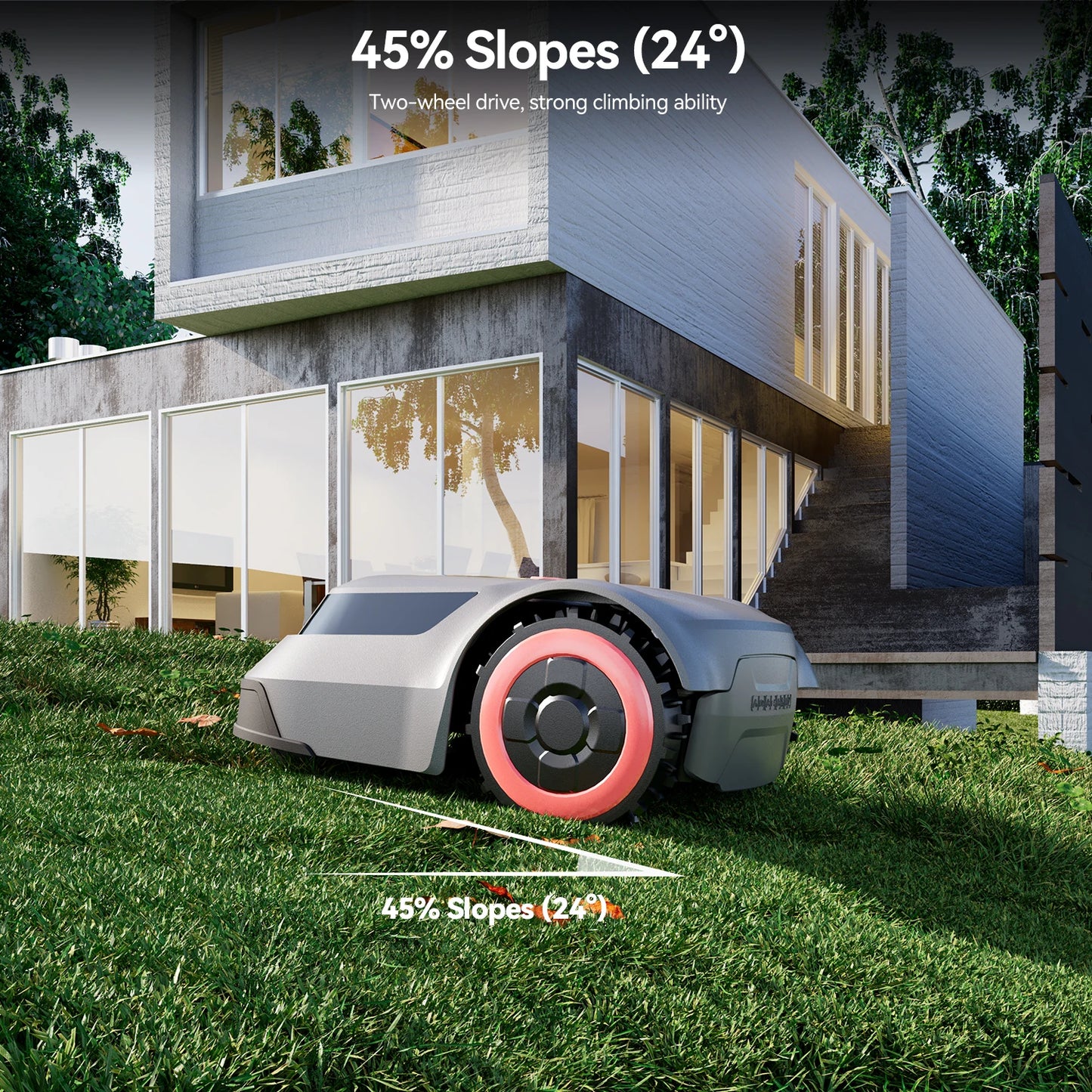 C-TOF Robot Lawn Mower Redkey MGC800 Lawn Mower Robot Cable Break Detection Climbing Capacity 45% App Control Mowing Robot