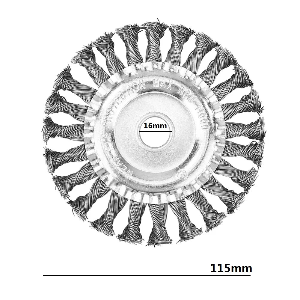 8-4inch Steel Wired Grass Trimmer Head Lawn Mower Brush Disc Twist Knot Brush Steel Wire Wheel Brush Disc Lawnmower Garden Tools