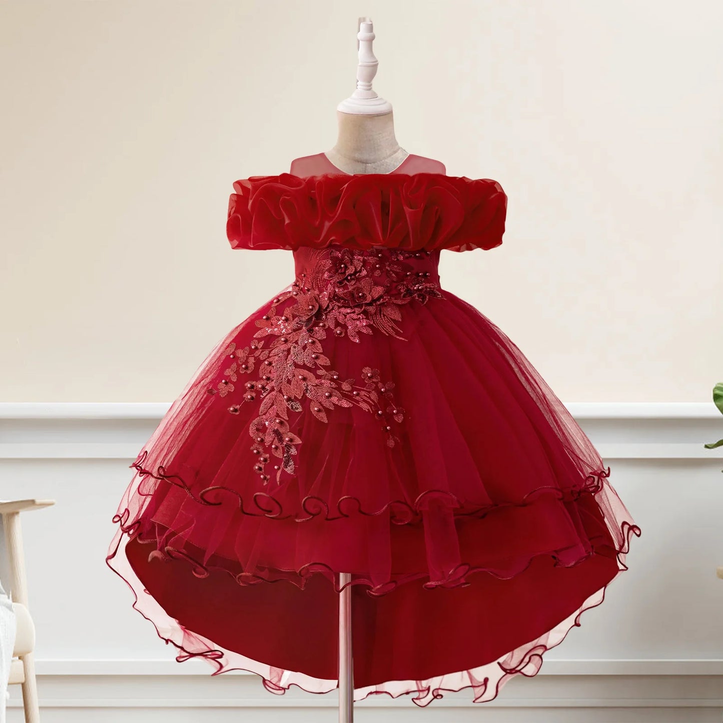 Stylish Toddler Girls Floral Print Sleeveless Ruffle Tulle Dress Perfect for Everyday Wear and Special Occasions