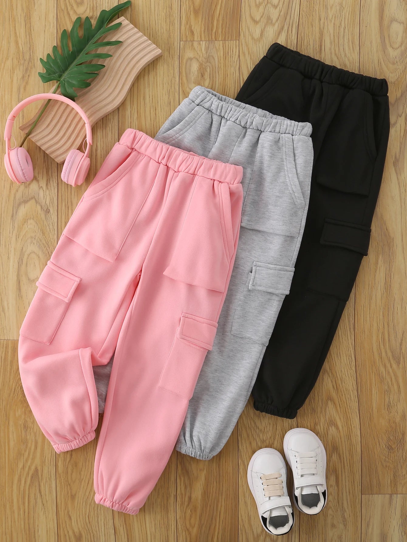 3-piece children's clothing new style for girls, cute and fashionable, versatile, autumn and winter work pants for girls