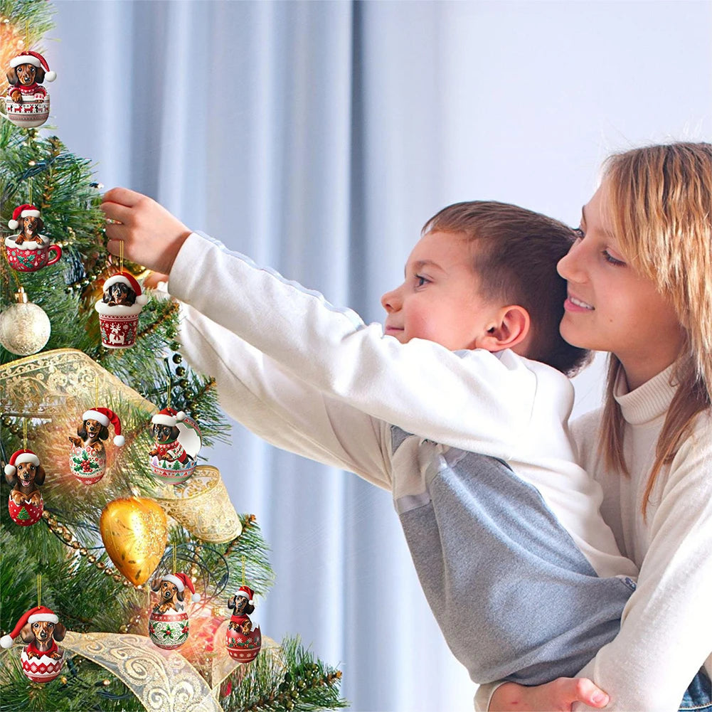 Dachshunds 24 Days Christmas Countdown Calendar W/Dachshunds Figure Ornament Dog Advent Calendar Christmas Gifts for Dog Lover