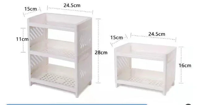 Modern Double-Deck Desk Storage Rack – Open Frame Office Organizer for Stationery, Notebooks & Daily Sundries