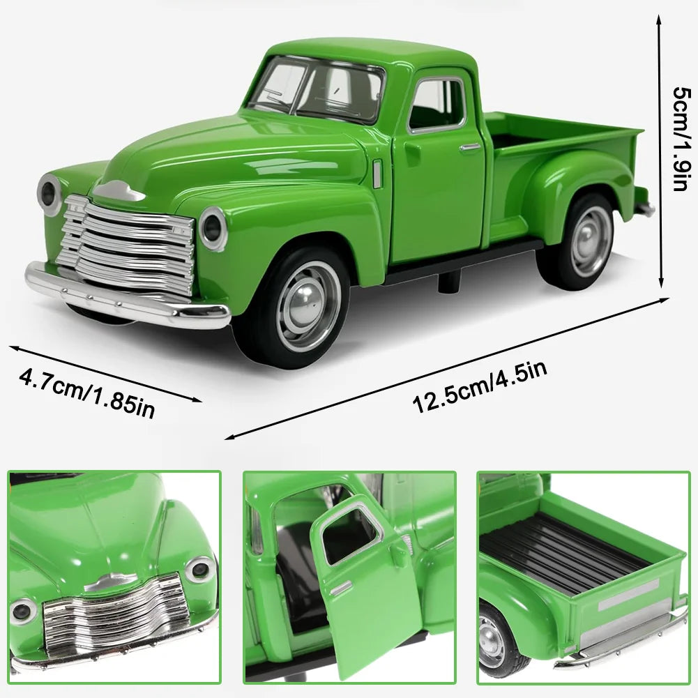 Little Green Toy Trucks for Kids Ages 2 3 4 5 6 7 8 Year Old Boys Girls, 1:32 Alloy Kids Car Toy Driveable, Car Door Can Open