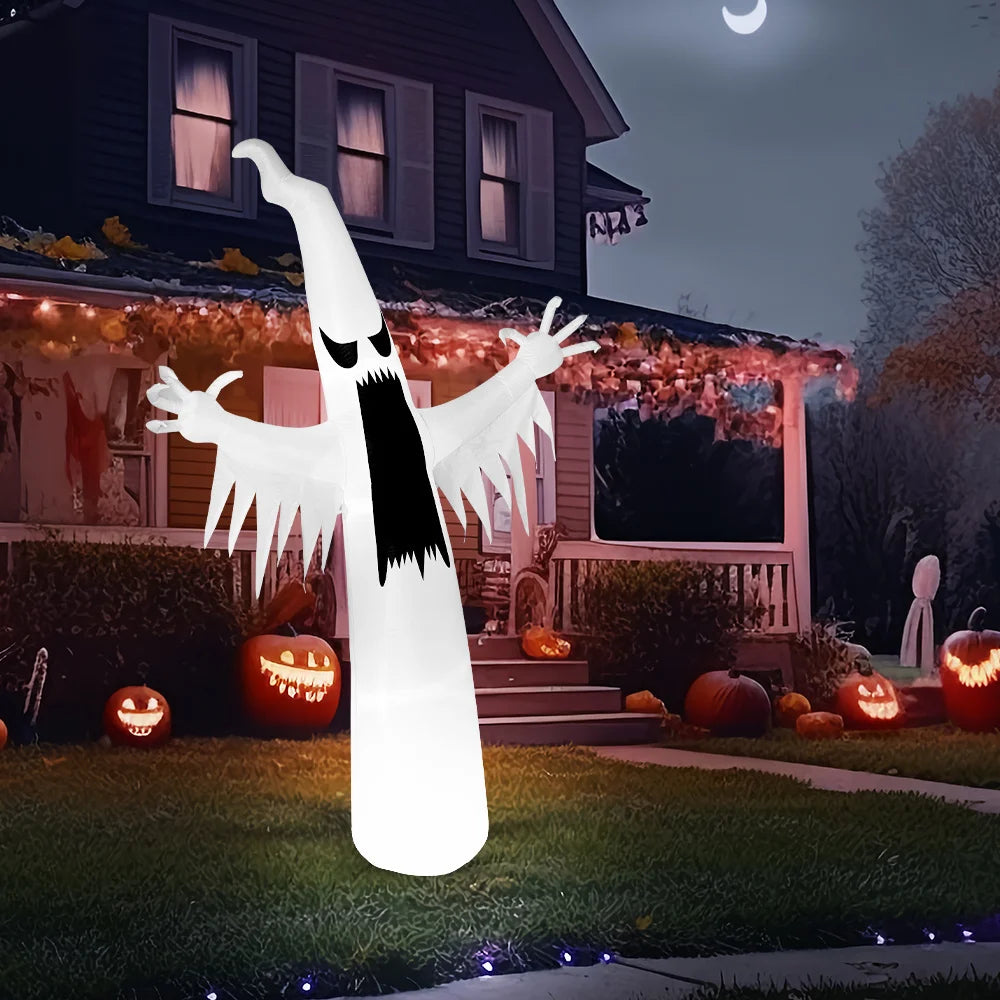 12 FT Scary Ghost Halloween Inflatables Outdoor Decorations  Halloween Decor, Inflatable Ghost Blow Ups for Yard with LEDs for Outside Yard Decorations