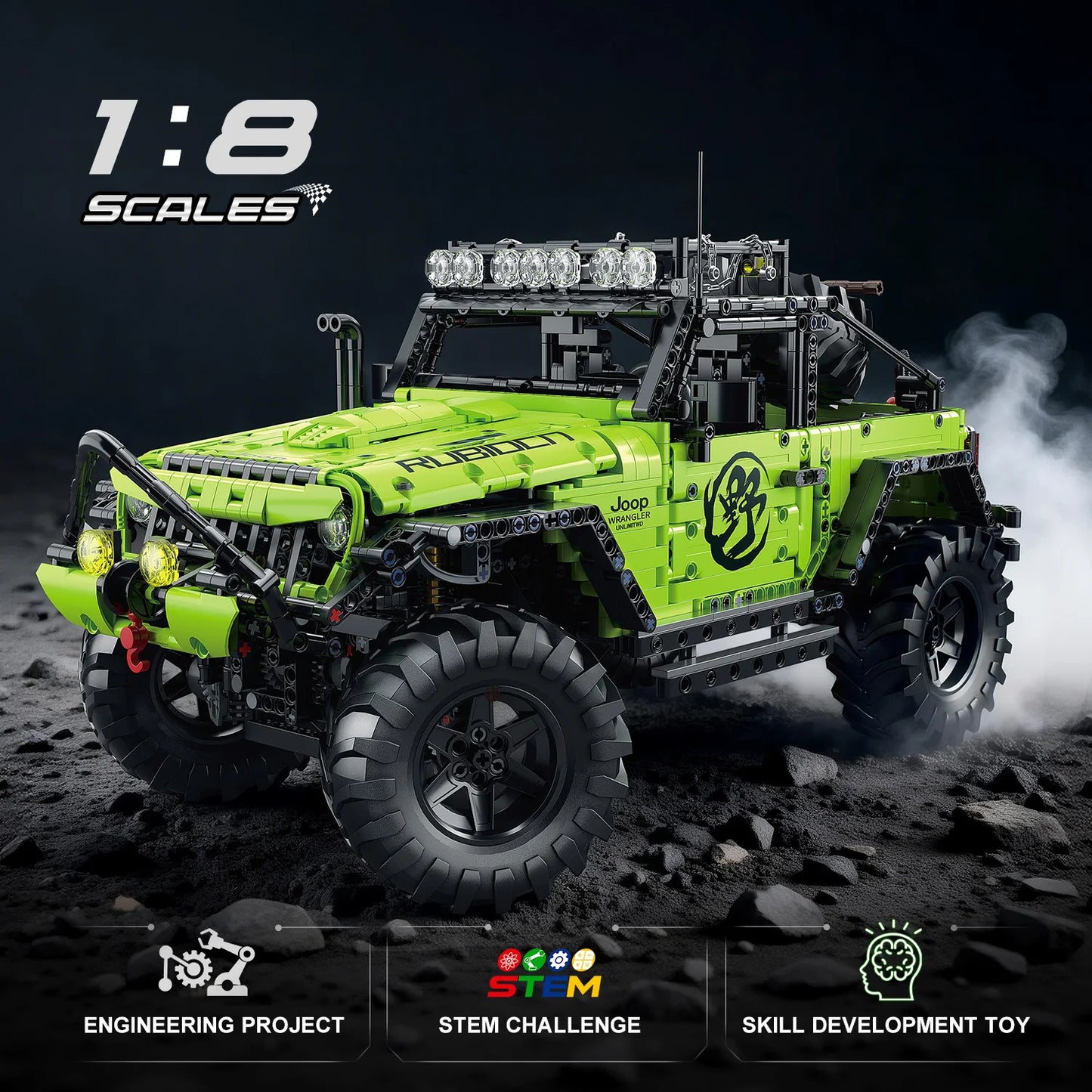KAVOWORLD 3 Colors DIY Outdoor Off-Road Racing Truck Blacks Kits 1:8 Building Technical Pickup Car Bricks Toys For Family Party