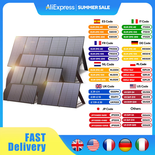 ALLPOWERS 400W / 200W / 140W / 100W / 60W Solar Charger，Portable Waterproof Foldable Solar Panel for Camping RV Garden Roof