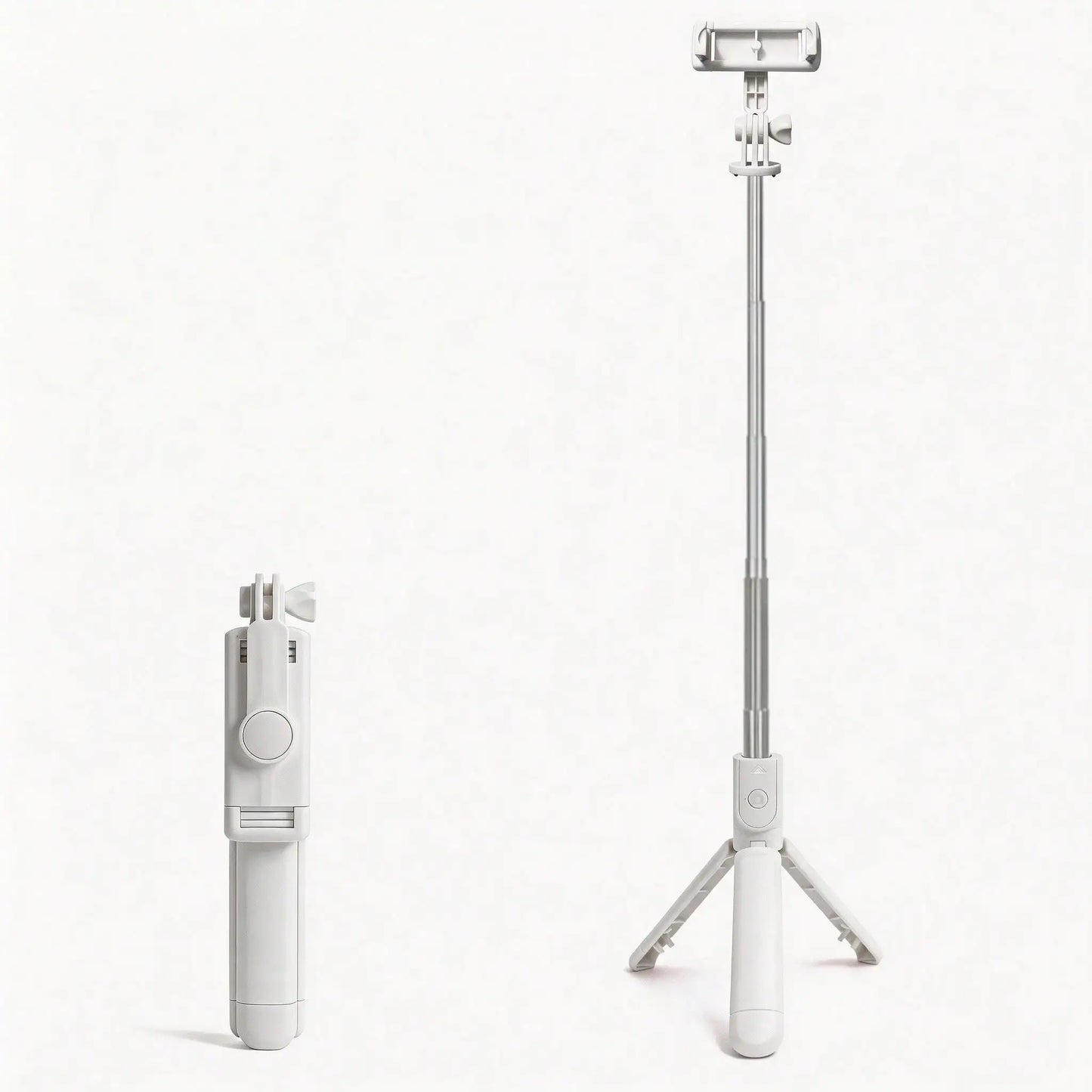 1pc White Cute Selfie Stick - Wireless Remote Control And Built-In Tripod, Remote Control, Phone Holder And Built-In Tripod(1PC)