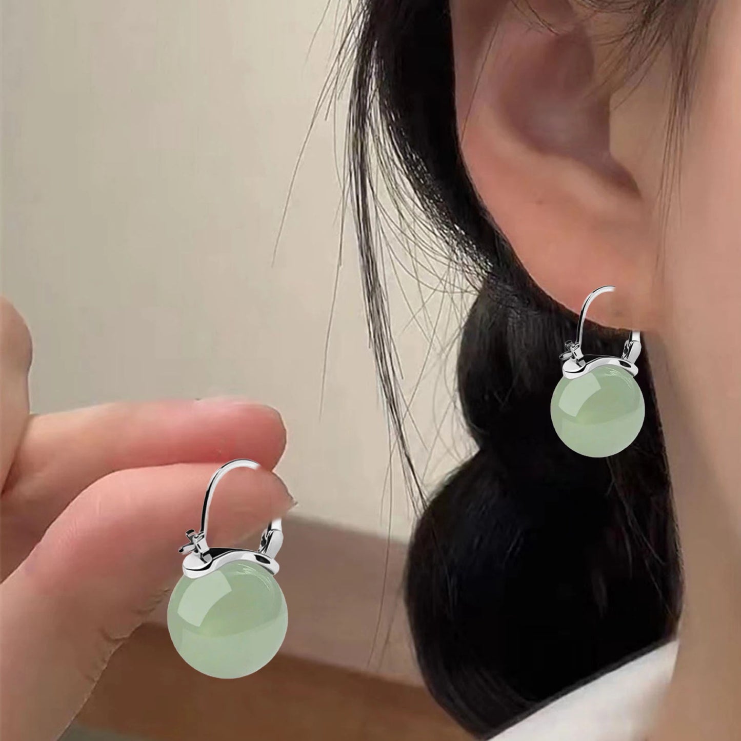 Fashion charms 925 Sterling Silver Net beads long Earrings for Women Pretty fashion party wedding Jewelry Holiday Gifts