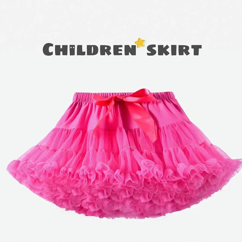 Girls Tutu Skirts Black Fluffy Toddler Tulle Princess Ball Gown Pettiskirt Ballet Party Dance Rainbow Tulle Skirts Girls Clothes