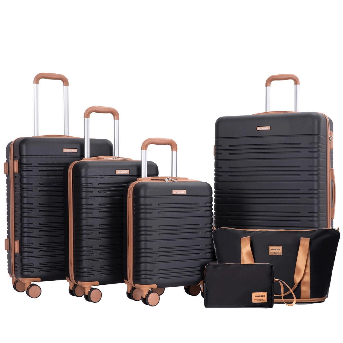 Luggage Sets 6 Piece, Suitcases with Double Spinner Wheels and TSA Lock, Hardcase 6 Set 16/20/24/28 Luggage with Travel Duffle Bag