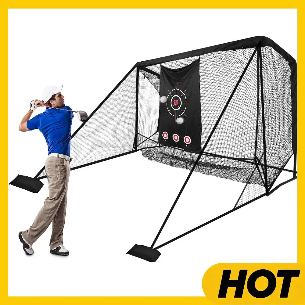 Golf Practice Net 10x7FT Heavy-Duty Golf Cage Net Gifts for Men Dad Him for Outdoor Indoor Backyard Driving Chipping