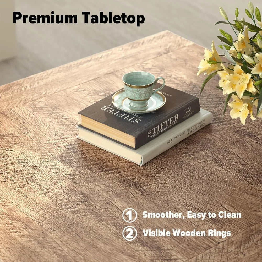 Rustic 31.5 Inch Square Coffee Table with Wooden X Pedestal for Small Spaces