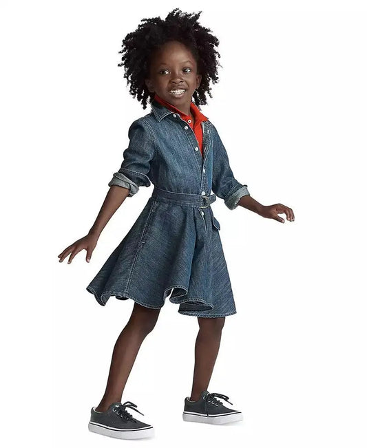 Polo Ralph Lauren | Toddler and Little Girls Belted Cotton Chino Shirtdress