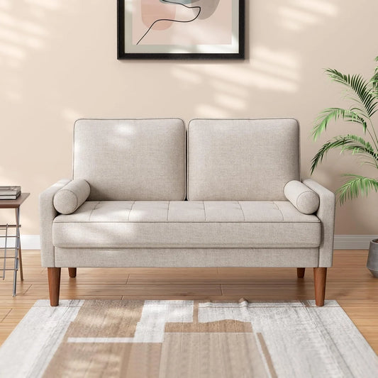 Vesgantti Loveseat Sofa, 48 Inch Small Sofa Couch for Living Room, Removable Sofa Cover Spring Cushion and Solid Wood