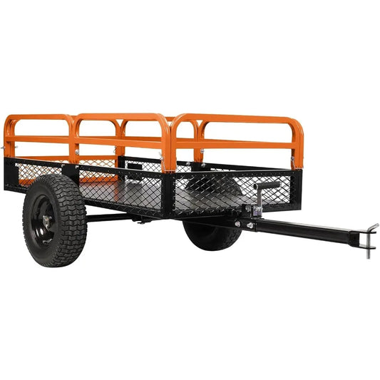 Heavy Duty Steel Dump Cart,1500 Lbs Utility Garden Cart with Wheels,15 Cubic Feet Garden Utility Trailer with Removable Sides,Ha