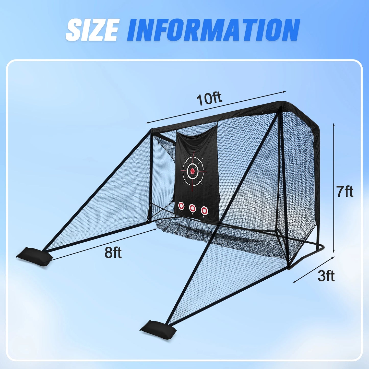 Golf Practice Net 10x7FT Heavy-Duty Golf Cage Net Gifts for Men Dad Him for Outdoor Indoor Backyard Driving Chipping