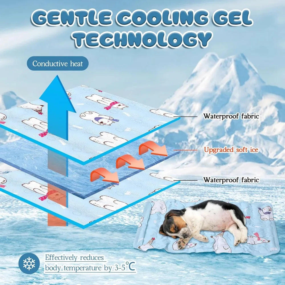 Waterproof Cooling Mat for Pet Stroller Washable Summer Sleeping Pad for Dogs and Cats 11.81x19.69 Inches
