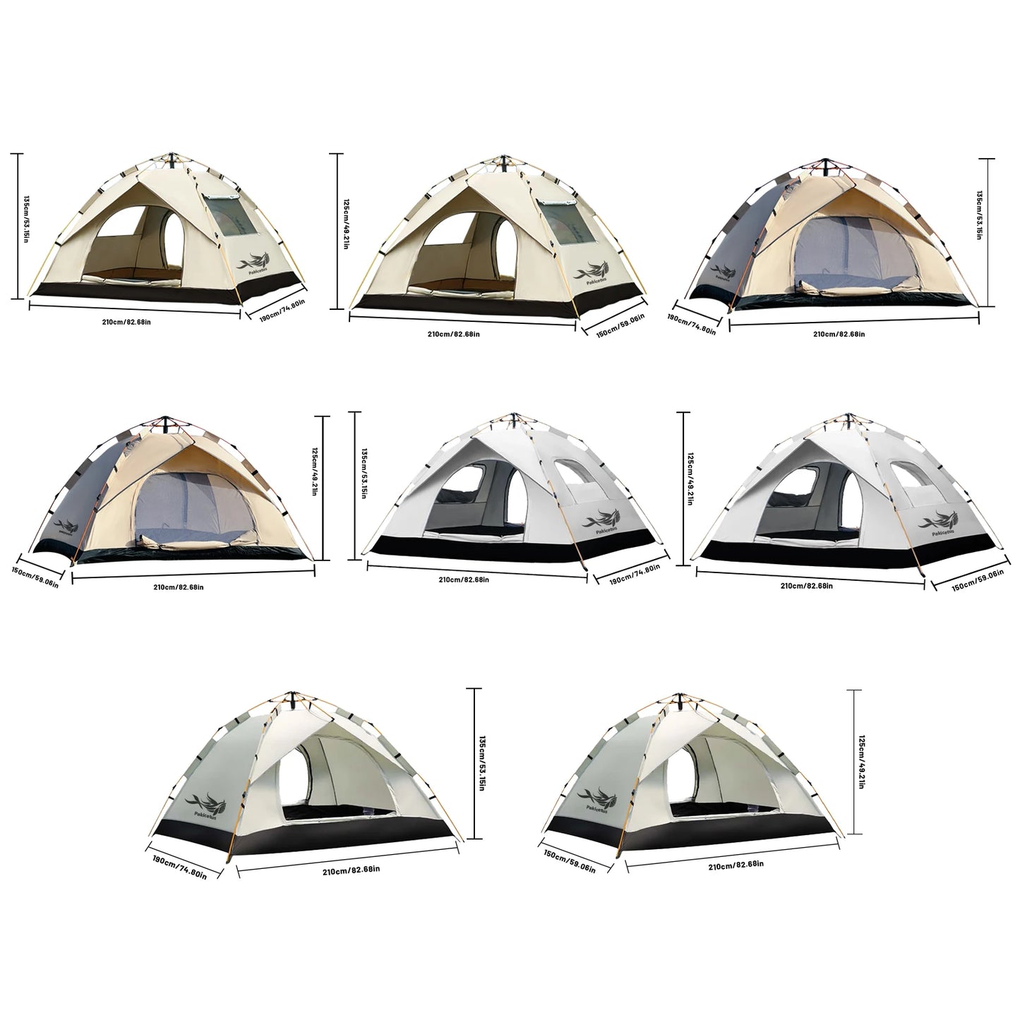 PAKICETUS 2-4 Person Automatic Pop Up Camping Tent, Instant Quick Setup Portable Windproof Tent, Lightweight Backpacking Shelter for Outdoor Travel Hiking Picnic