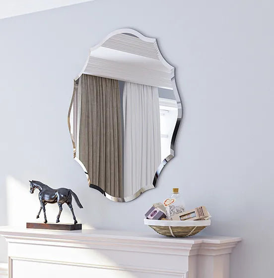 LUVODI Frameless Wall Mirror with Beveled Edge for Living Room Decor