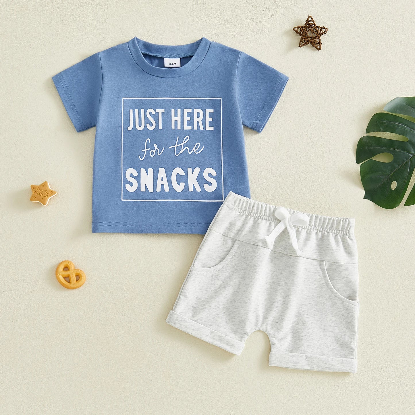 Boys Summer Outfit Set with Short Sleeve O Neck Letter Print Top and Solid Color Shorts for a Stylish Look