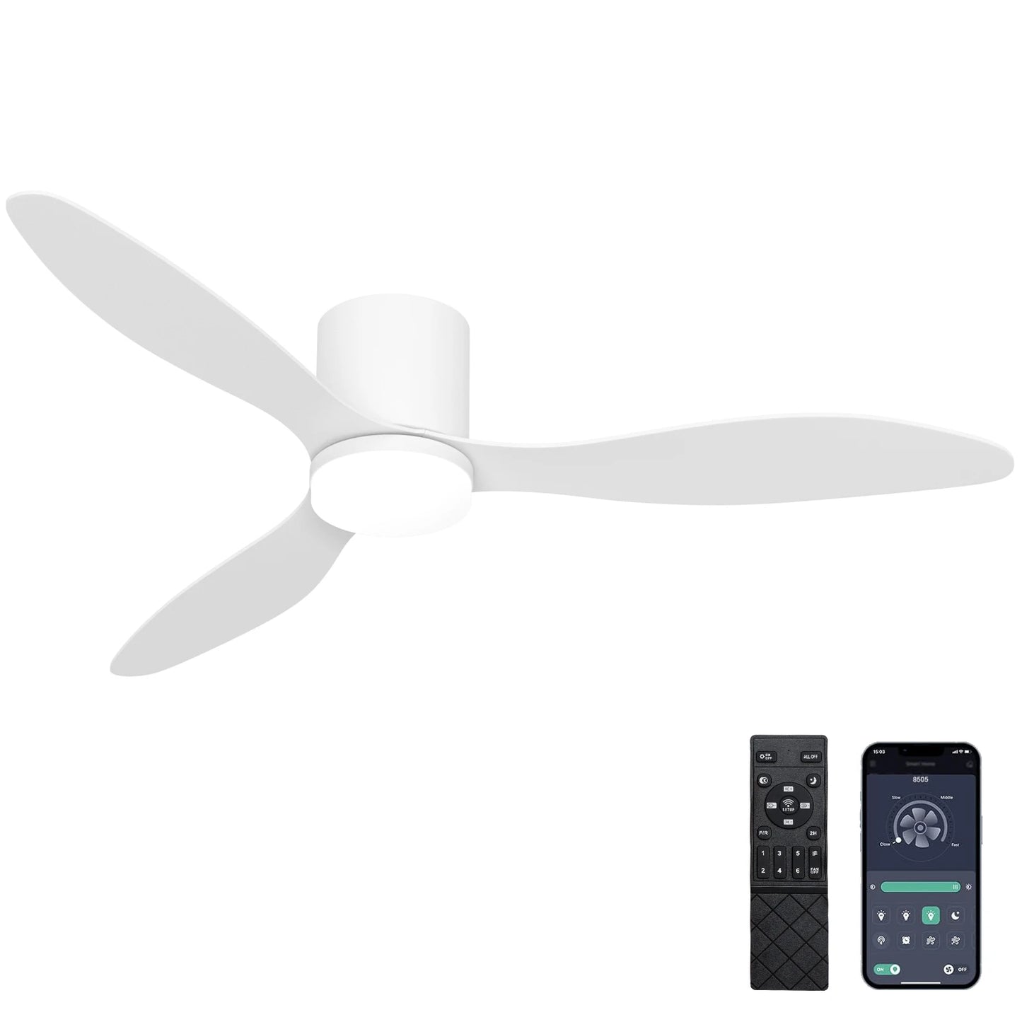 52" Profile Ceiling Fan with Lights White Walnut