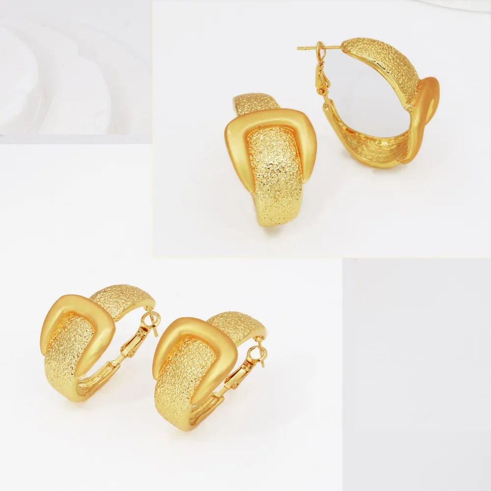 GZJPEI 4 Pcs/set Fashion Women Jewelry Set Hight Quality 18K Gold Plated Bamboo Joint Design Jewelry Lady Birthday Gift