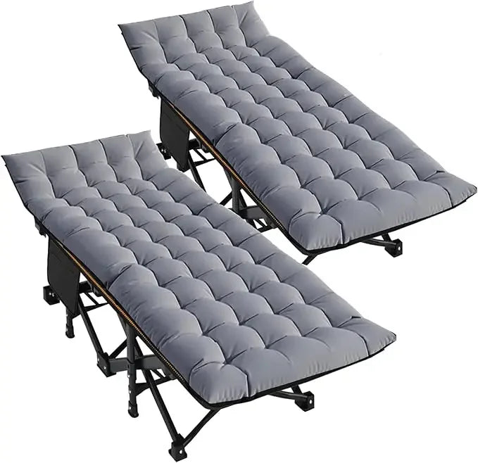 Folding Camping Cot with Mattress, 2 Pack Heavy Duty Folding Cot for Adults, Portable Sleeping Cot Bed Adults Outdoor Bedwith