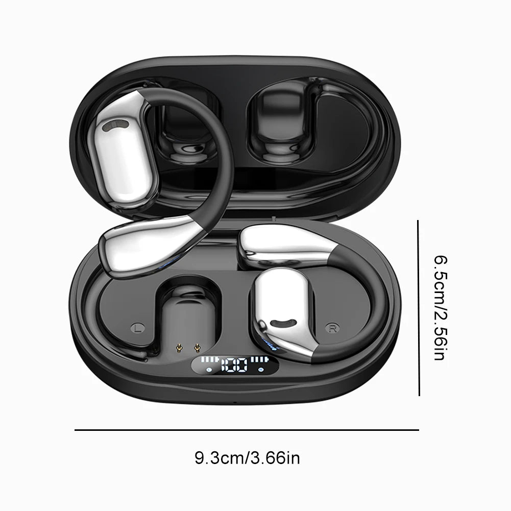 Bluetooth 5.4 Wireless Translation Headphone Multi Languages Business Earphone Ear Hook Noise Cancelling HiFi Stereo Earbud