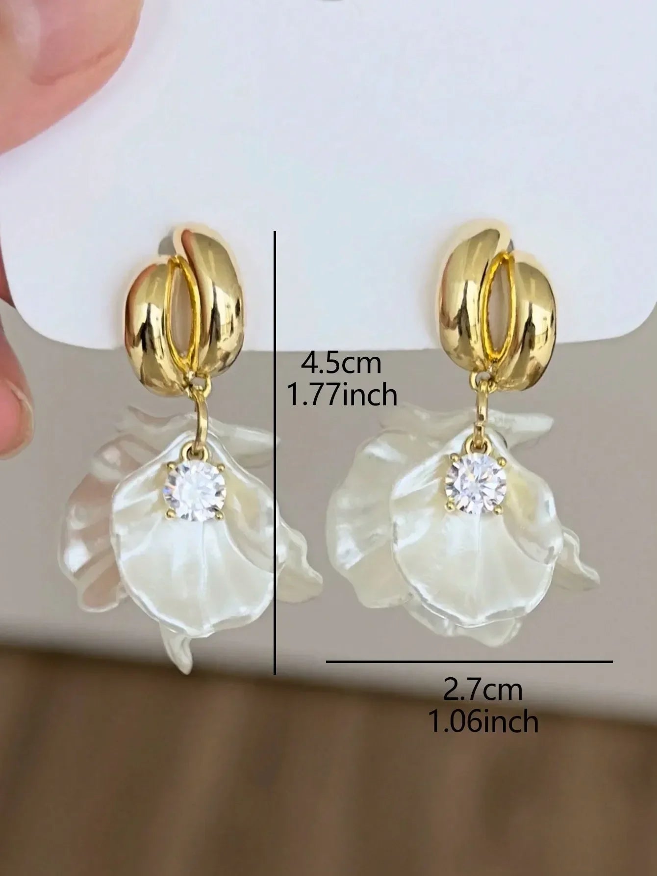 1pair Sweet High-Grade Delicate Petal & Flower Design Fashionable Daily Earrings For Elegant Women Valentines,Mom,Mother