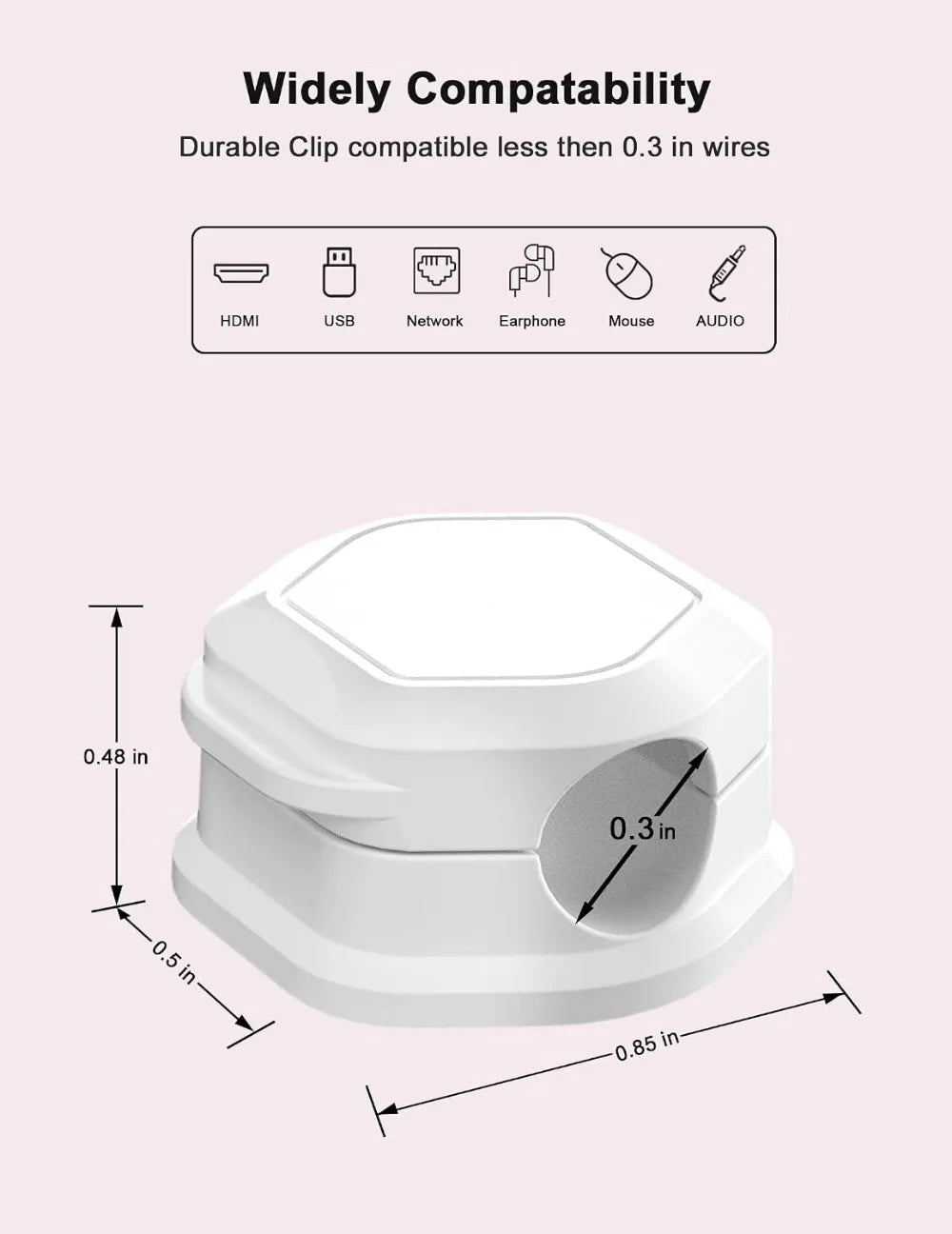 12 Pack Magnetic Cable Clips for Desk Cord Management, Adhesive Wire Holder for Phone Charger, Computer, Home, Office