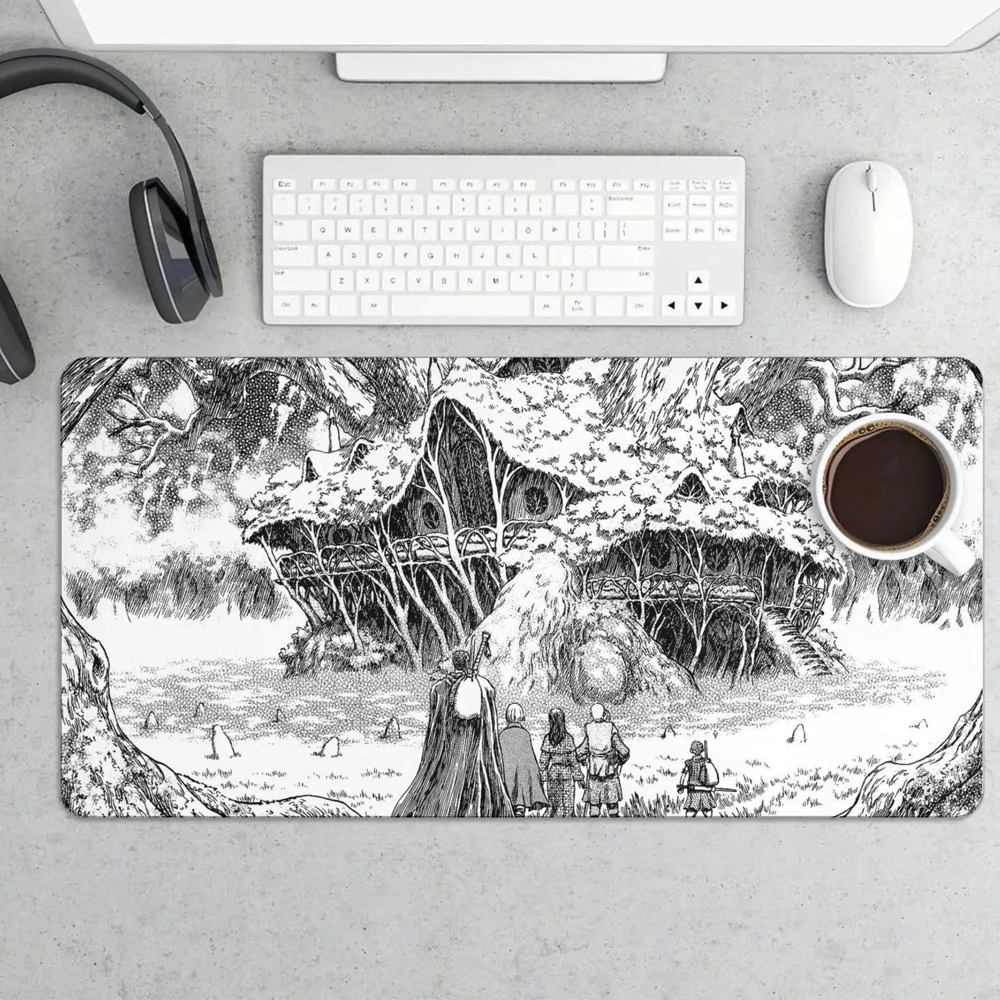 Anime Mouse Pad Large 15.7 X 31.5 In, Berserk Mouse Pad Pc Mouse Pads with Premium-Textured Mousepad with Non-Slip Base