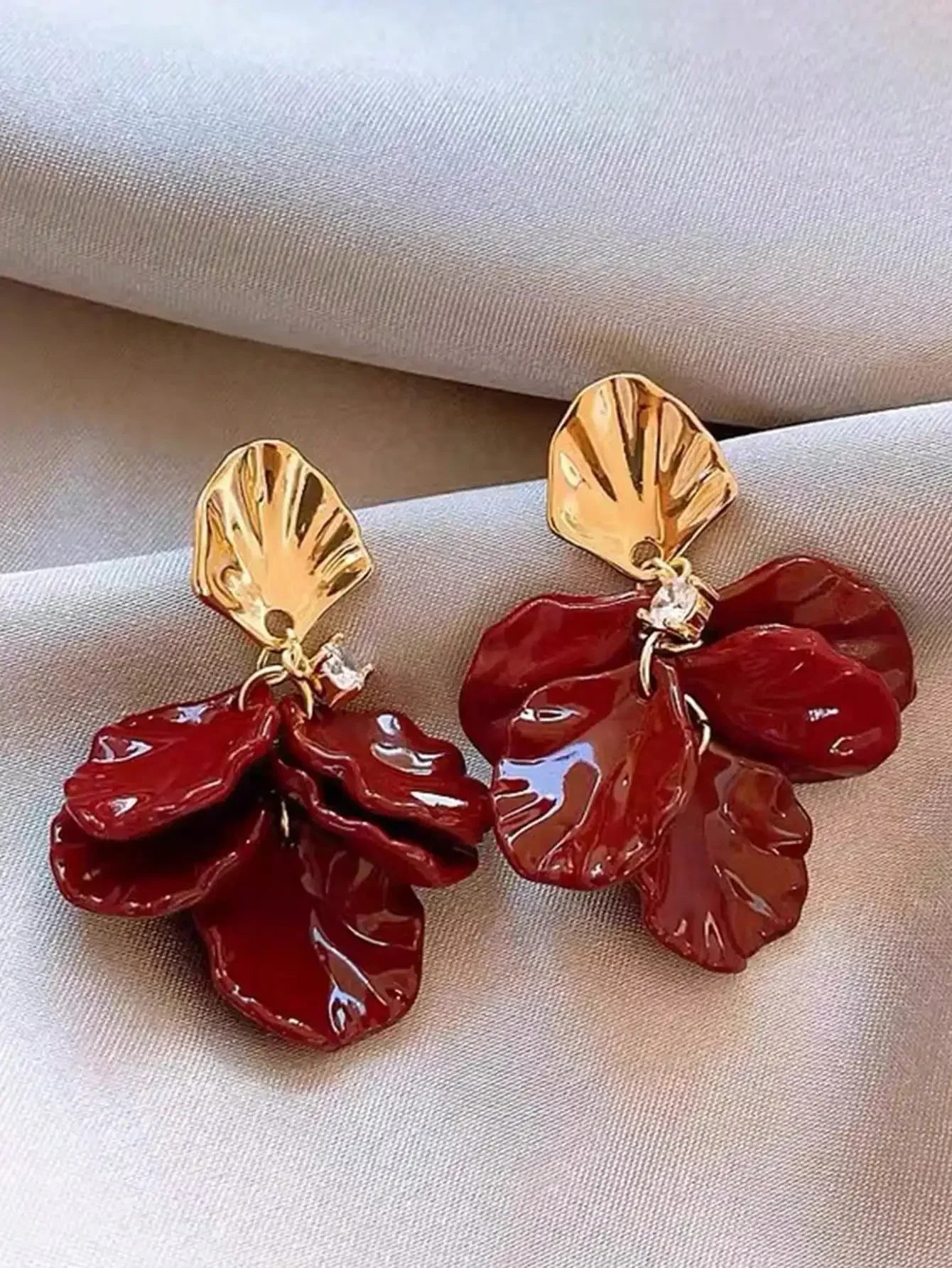 1pair Sweet High-Grade Delicate Petal & Flower Design Fashionable Daily Earrings For Elegant Women Valentines,Mom,Mother