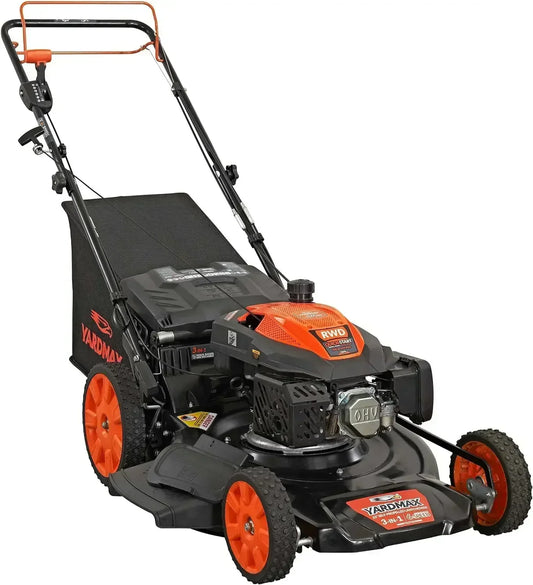 22 in 201cc Select PACE 6 Speed CVT High Wheel RWD 3-in-1 Gas Walk Behind Self Propelled Lawn Mower, Black