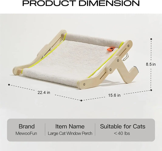 Mewoofun Cat Window Perch Lounge Mount Hammock Bed Beige