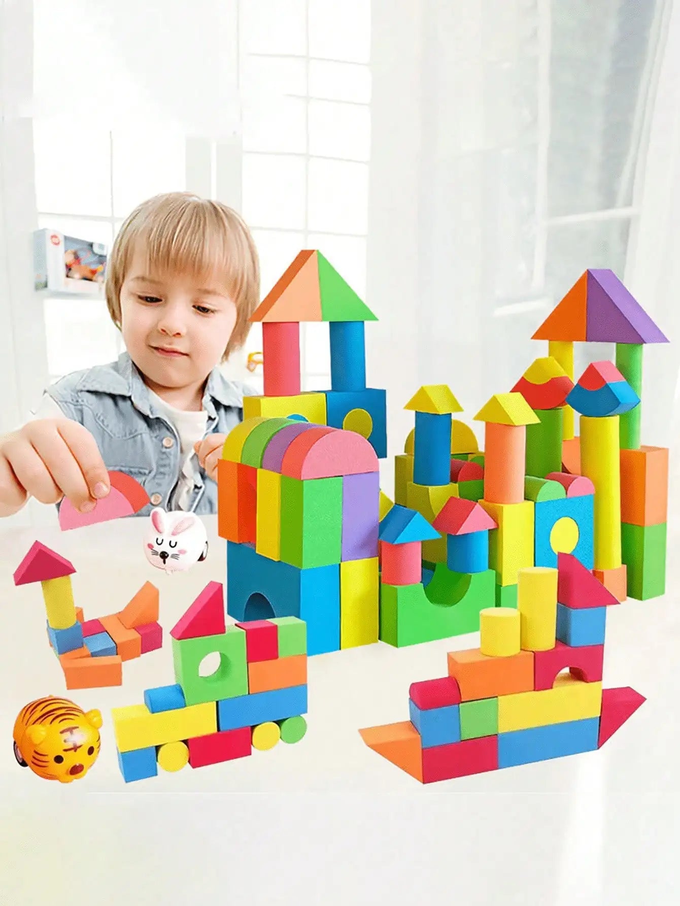 30/46pcs EVA Building Blocks Toys , Creative Educational Foam Construction Bricks Playset , Soft Stackable Blocks , STEM Toys For Boys/Girls , Random Colors ,  ,Christmas Toys For Girls ,Building Block ,Big Blocks For Kids To