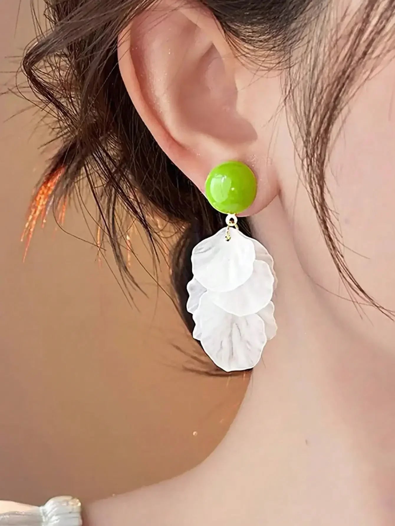 1pair Sweet High-Grade Delicate Petal & Flower Design Fashionable Daily Earrings For Elegant Women Valentines,Mom,Mother
