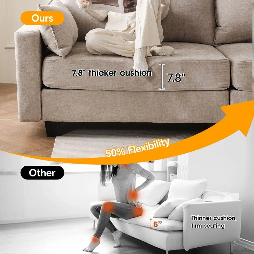 Modular Loveseat Sofa With Storage Seats, Deep Cushions And Throw Pillows