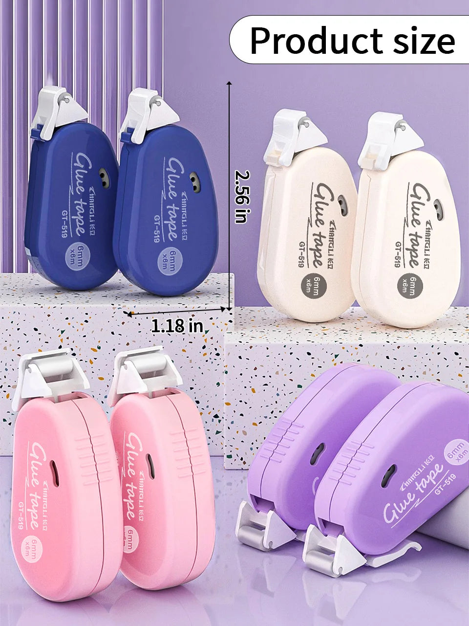 Double-Sided Tape - 8-Pack with Roller for Crafts, Scrapbooking, Office, School Supplies, Back to School Season