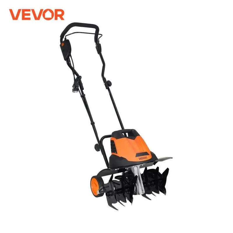 SucceBuy12 Amp Electric Tiller, 18" Tilling Width 3.94" Tilling Depth Corded Electric Tiller/Cultivator Steel Mn Tines Rototille