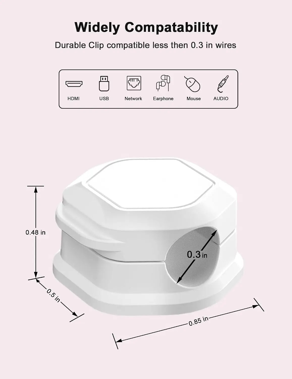 12 Pack Magnetic Cable Clips for Desk Cord Management, Adhesive Wire Holder for Phone Charger, Computer, Home, Office