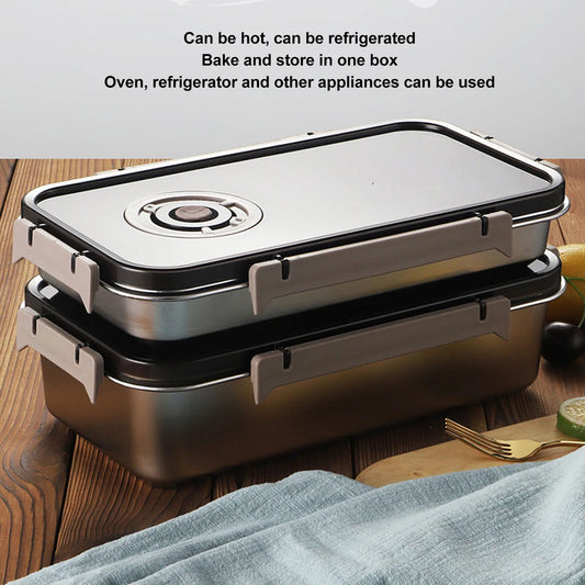 3pcs Stainless Steel Crisper Professional High Capacity Airtight Microwaveable Fridge Food Storage Container